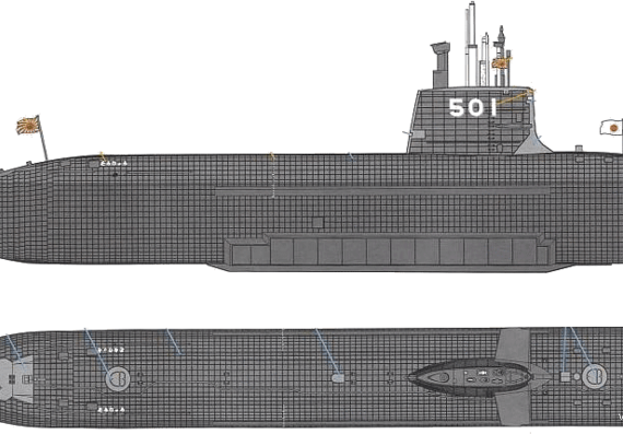 Ship JMDSF Soryu SS-501 [Submarine] - drawings, dimensions, figures